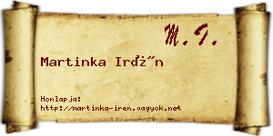 Martinka Irén névjegykártya